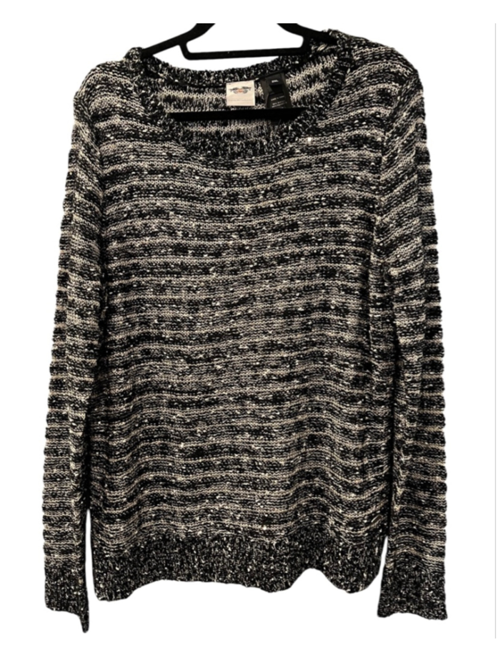 Harley Davidson NWT 2014 Luxe Sequin Crewneck Pullover Sweater Size 2XL Knit
